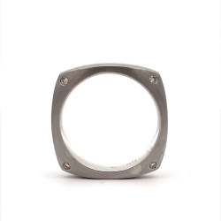 14K White Gold Men's Wedding Band