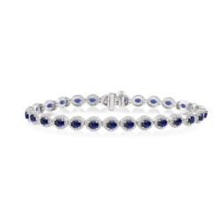 14k White Gold Sapphire & Diamond Bracelet