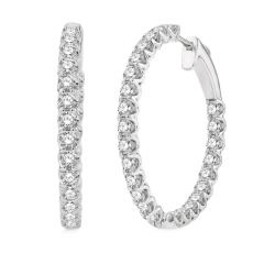3cttw Diamond In-Out Hoop Earrings
