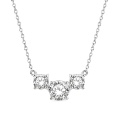 3 Stone Diamond Necklace 3/4cttw