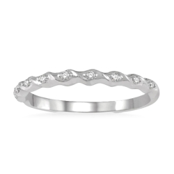 14k White Gold Diamond Stackable Ring