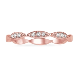 14k Rose Gold Diamond Stackable Ring