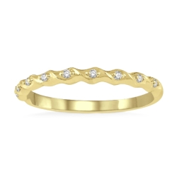 14k Yellow Gold Diamond Stackable Ring
