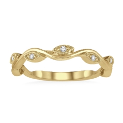 14k Yellow Gold Diamond Stackable Ring