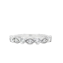 Diamond Round/Marquise Shape Alternating Band