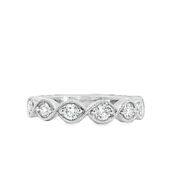 14k White Gold Diamond Band