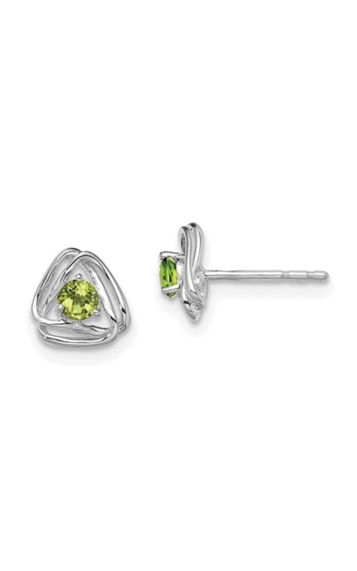 14k White Gold Peridot Post Earrings