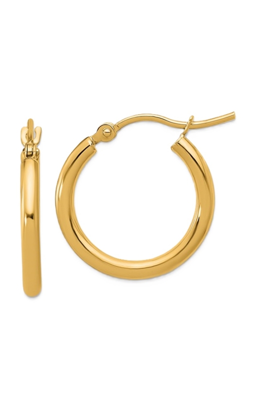 2x17.5mm Yellow Gold Hoop Earrings