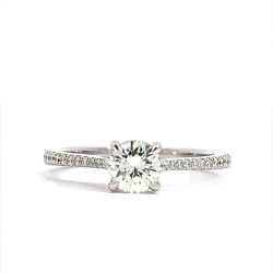 Round Center Diamond Engagement Ring