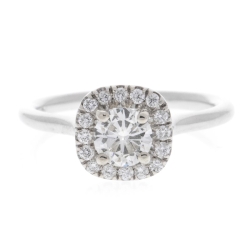 14K White Gold Diamond Engagement Ring