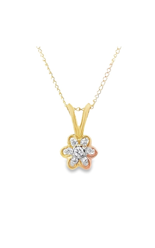 Estate Diamond Flower Pendant w/chain