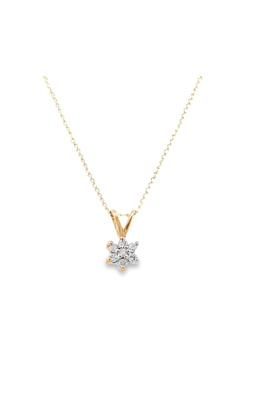 Estate Diamond Flower Pendant w/Chain