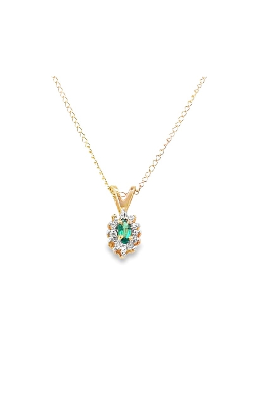 Estate Emerald and Diamond Pendant w/chain