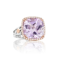 Tacori Sterling Silver Rose Amethyst Fashion Ring