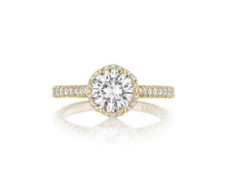 Tacori 18k Yellow Gold Diamond Heart Shaped Gallery Engagement Ring