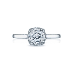 Tacori 18k White Gold Round Halo Diamond Engagement Ring