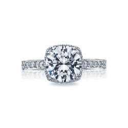 Tacori 18k White Gold Round Halo Diamond Engagement Ring