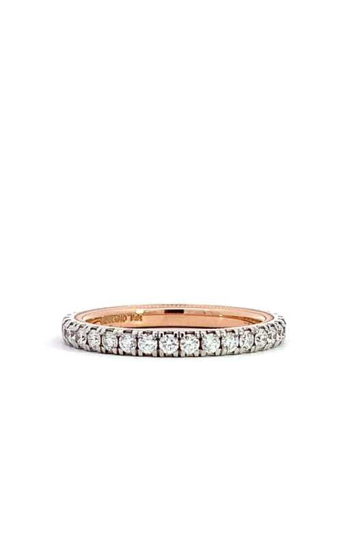 14k White and Rose Gold Diamond Wedding Band